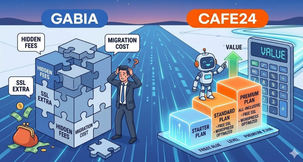 가비아 vs 카페24 호스팅 비교